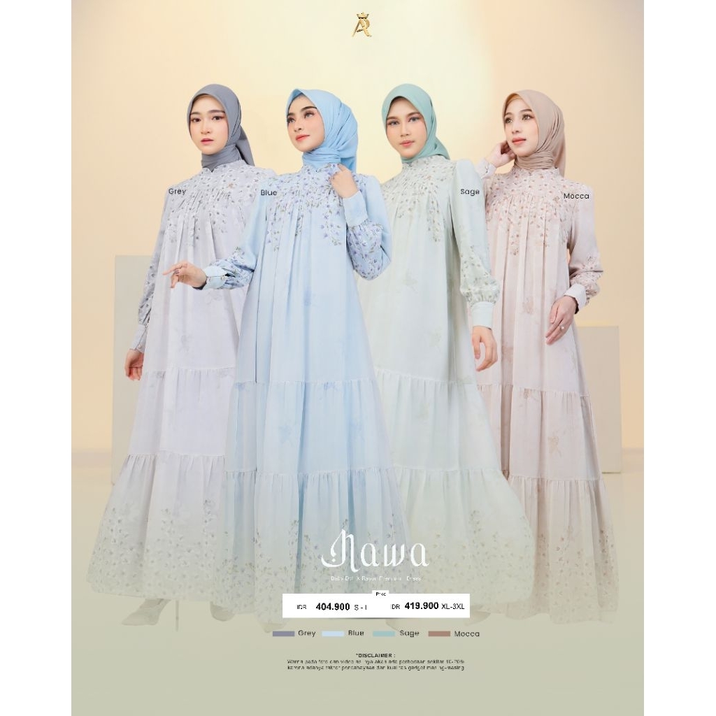 Ready ‼️ Dress Terbaru AR Rafi - Nawa Dress - Gamis Motif Mewah buat kondangan - ORI By AR Rafi