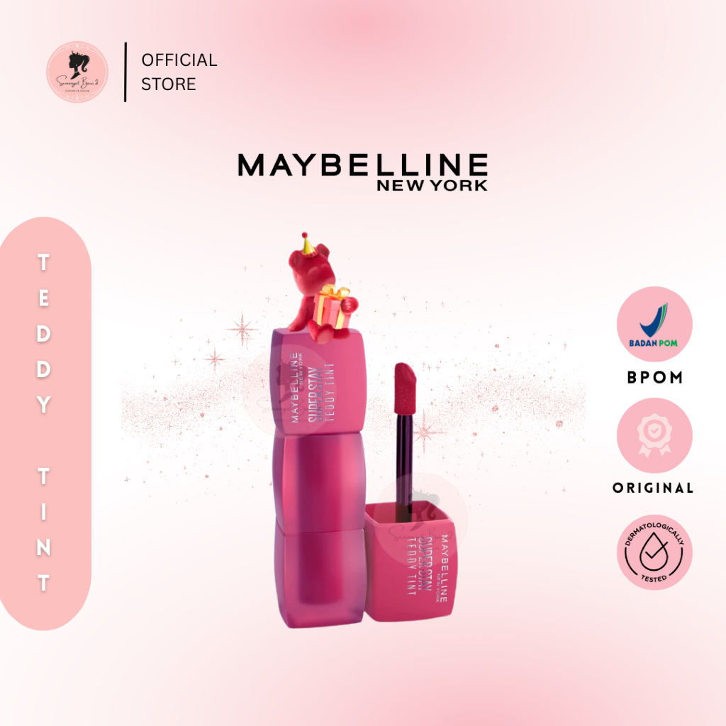 MAYBELLINE - Superstay Teddy Tint 5ml - Teddy Soft Matte Tahan 12 Jam Lipcream Lipstik Lip Tint