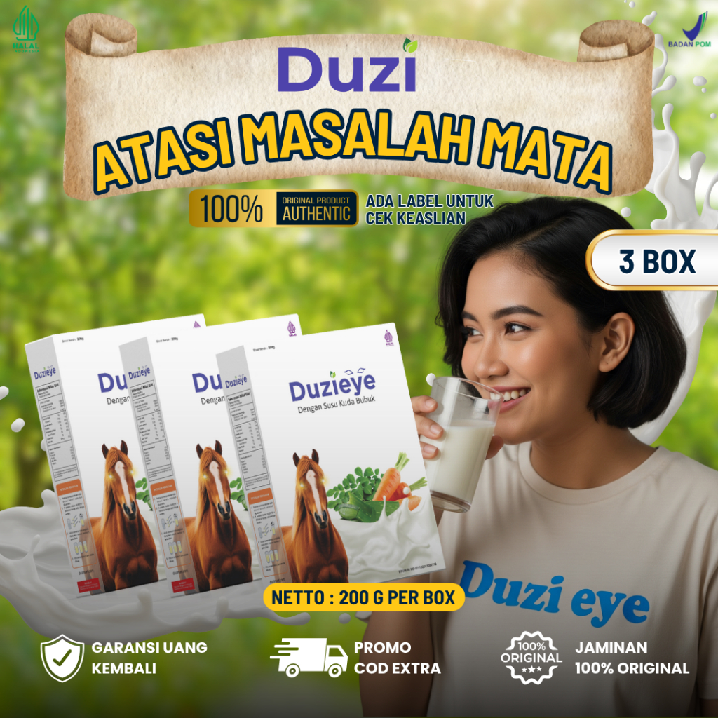 

3 BOX (COD) Duzi Eye Susu Kuda Liar Murni Atasi Mata Katarak,Vitamin Mata,Mata Glaukoma