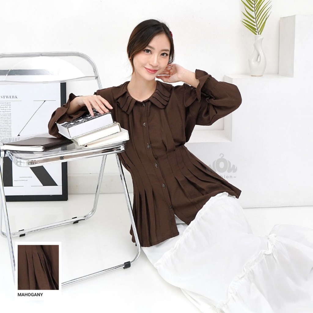 Wow-Talea Blouse kemeja Lipit Wanita korean style