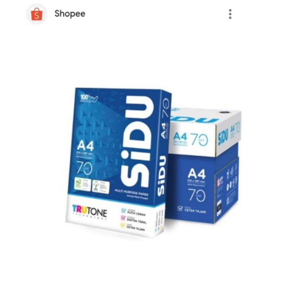 

HVS SIDU Kertas A4 70 gram Print Foto Copy Fotocopy 70gr New