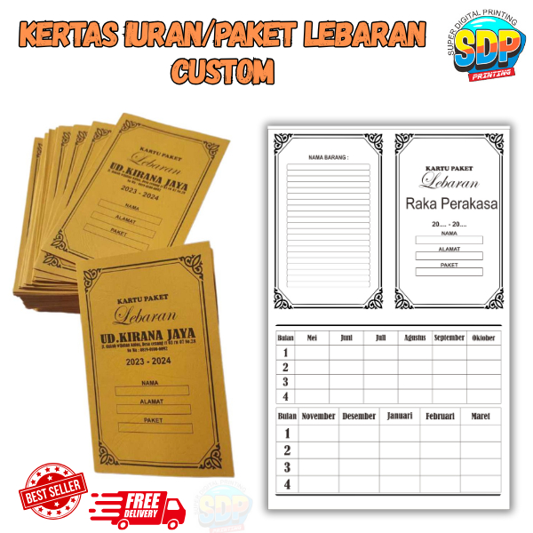 

Kertas Iuran/Paket Lebaran Costum isi100 lembar Gratis Dsain Bebas SUPER DIGITAL PRINTING