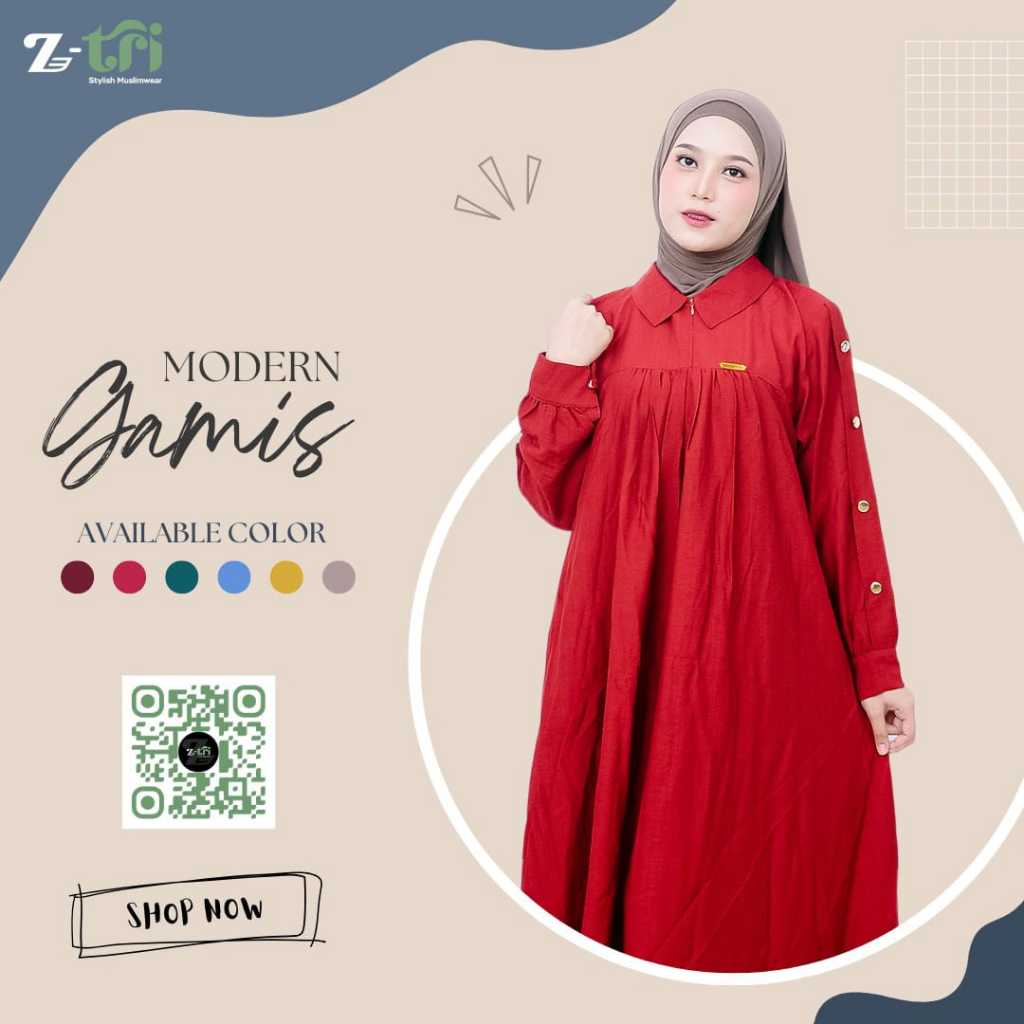 Baju Gamis Polos Bahan Katun Premium Warna Terracotta Simple Dress Muslim Kekinian