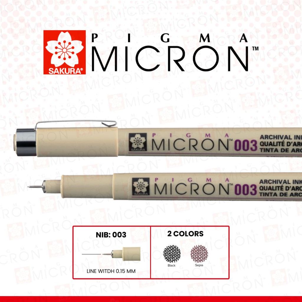 

Sakura Pigma Micron 003 Drawing Pen Fine Liner Sketching, Doodling, Journaling, Outline