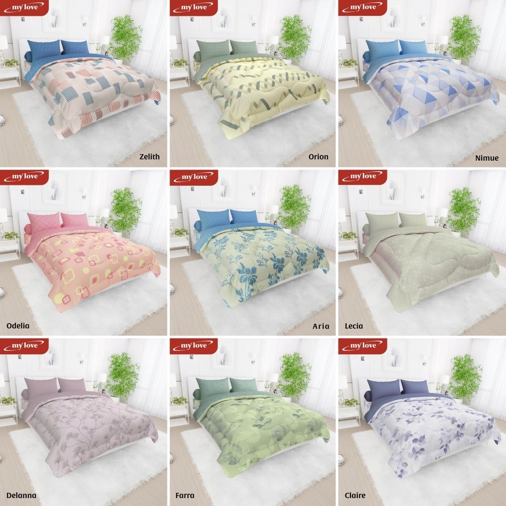NEW Motif My Love Bed Cover (Bedcover Saja) 180x200 / Bedcover My Love Tanpa Sprei