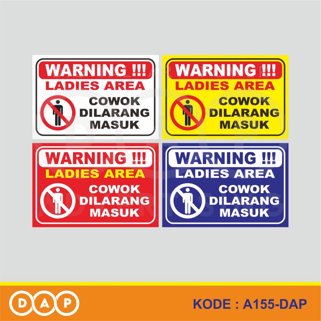 

A155 - Acrylic Sign, Stiker Akrilik Ladies Area, Cowok/Laki-Laki Dilarang Masuk, Murah, Bisa Custom