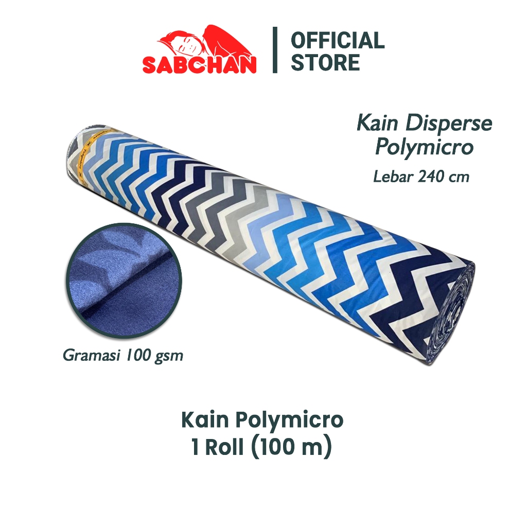 Kain Disperse Polymicro 1 Roll Gramasi 100gsm meteran