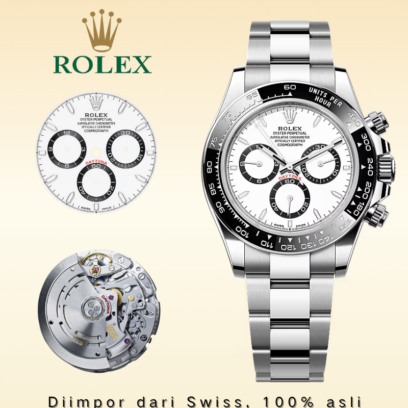 100% ASLI Original Jam tangan Rolex Cosmograph Daytona m116500ln-0001 Automatic 18CT Teflon material