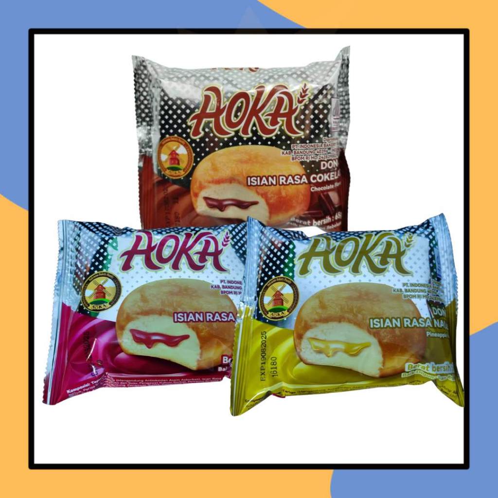 

Aoka Donat 65gr Kue Coklat Roti Donut Isian Krim Chocolate Strawberry Nanas