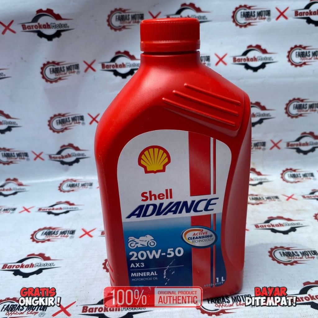 OLI SHELL ADVANCE AX3 20W-50 (1 LITER) OLI MOTOR