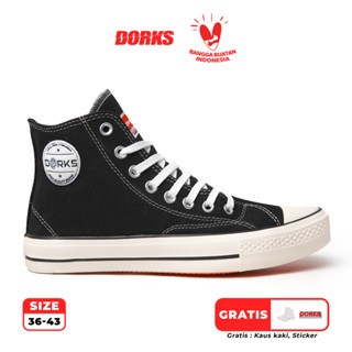 Dorks - Back To School High Black Sepatu Sneakers Casual Pria Wanita / Sepatu Sekolah