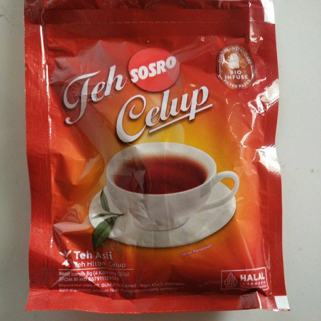 

Teh Sosro Celup 1 Sachet isi 4 Teh Celup