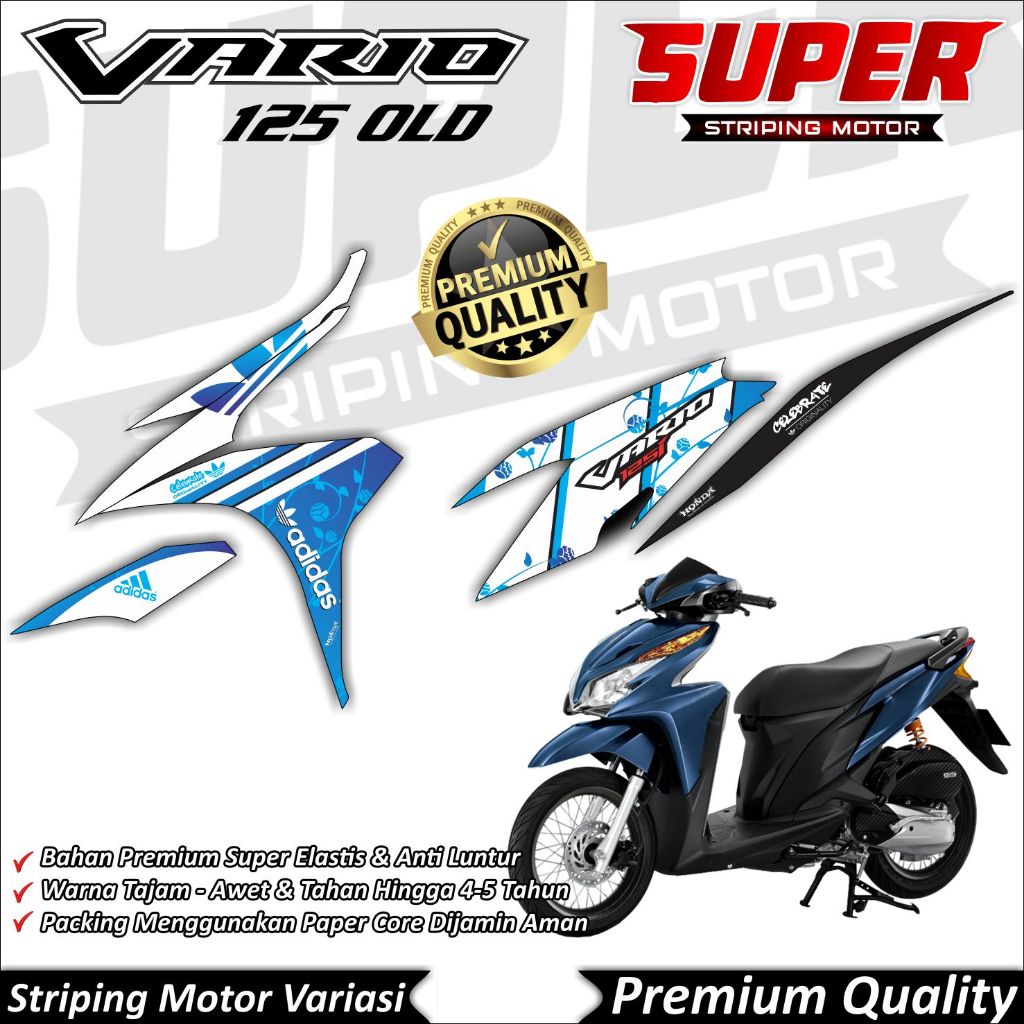 Stiker Vario 125 Old Anti Luntur keren Striping Vario 125 Old Striping Honda Vario 125 OLD Adidas