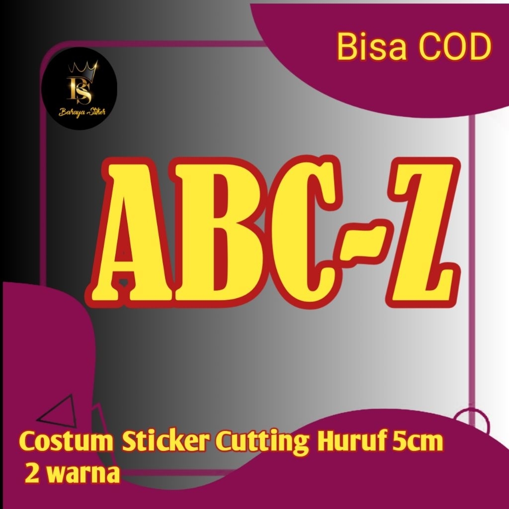 

sticker cuting hurup 5cm 2 warna