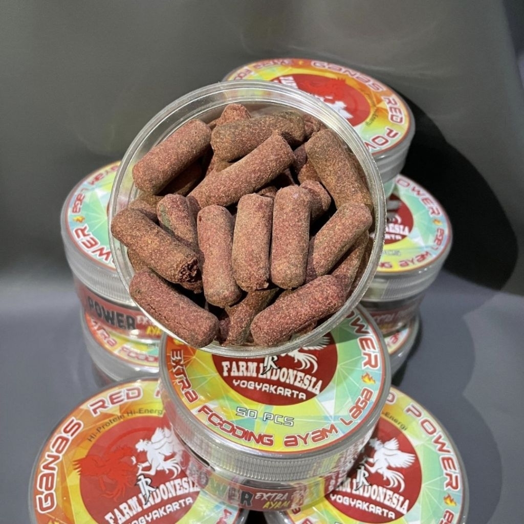EXTRA FOODING AYAM GANAS RED POWER ISI 50 STICK || RJ FARM