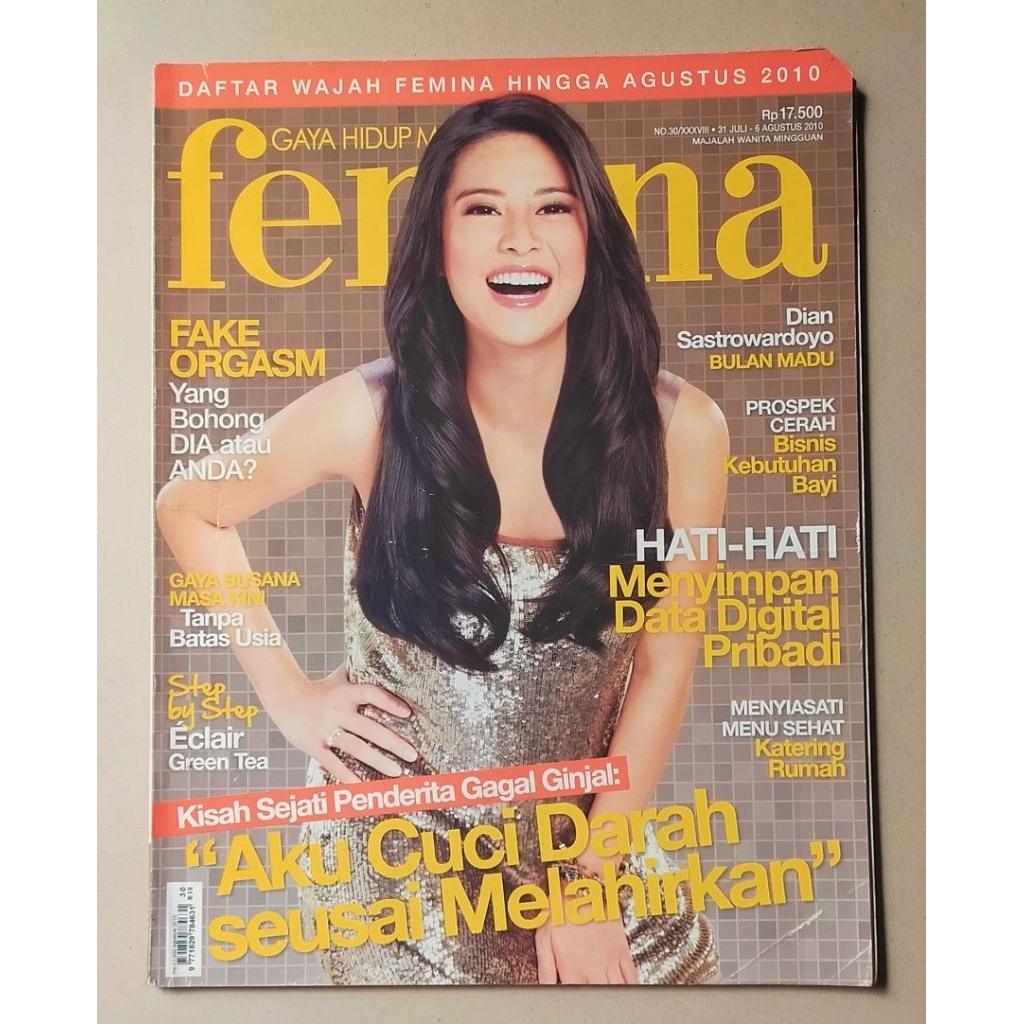 Majalah Femina 31 Juli 2010 - Cover Dian Sastro / Dian Sastrowardoyo