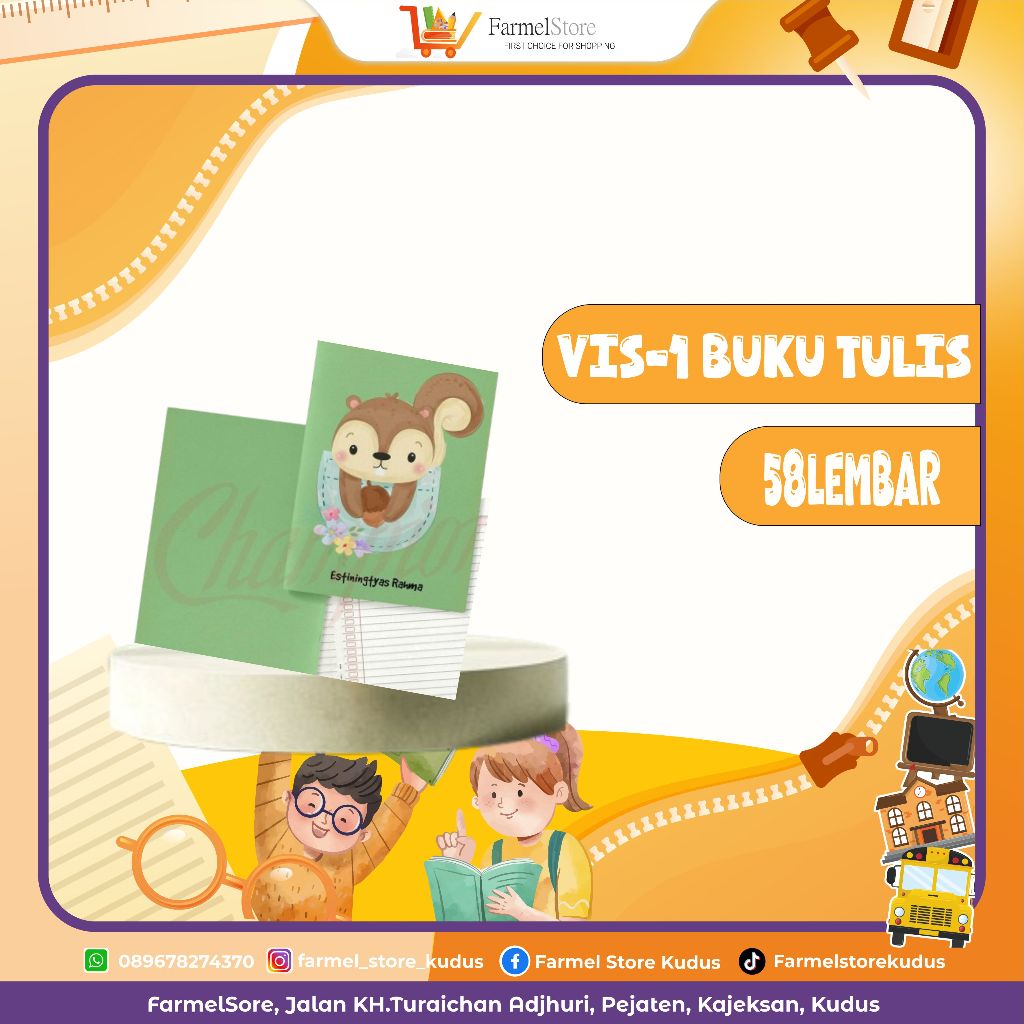 

Vis-1 BUKU TULIS 1PAK(isi 10buku) 58Lembar