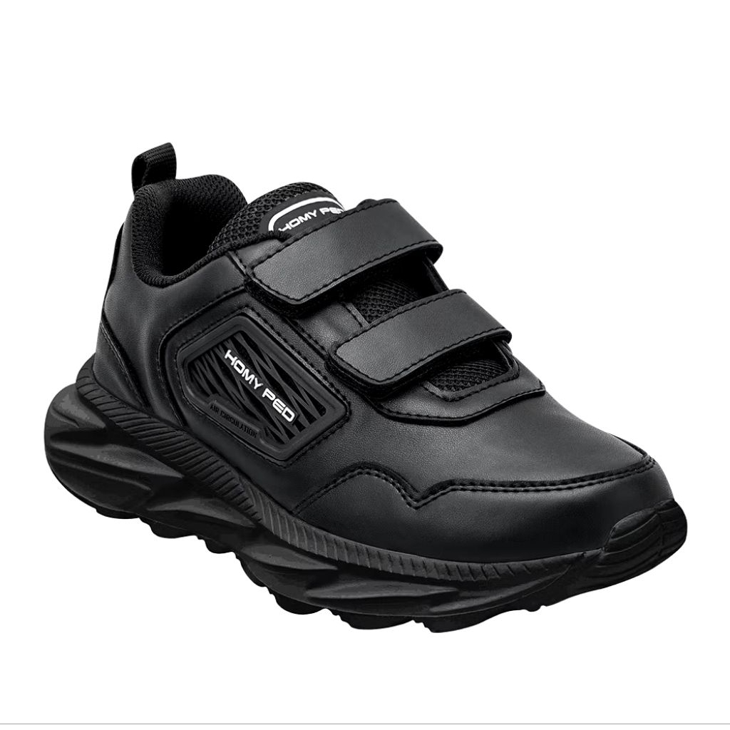 Sepatu sekolah anak sd/smp homyped Chio-02 hitam putih hitam polos ringan berkualitas Original