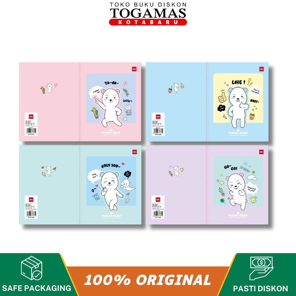 

BUKU TULIS DELI 38 FUNNY BEAR 3 ISI 10