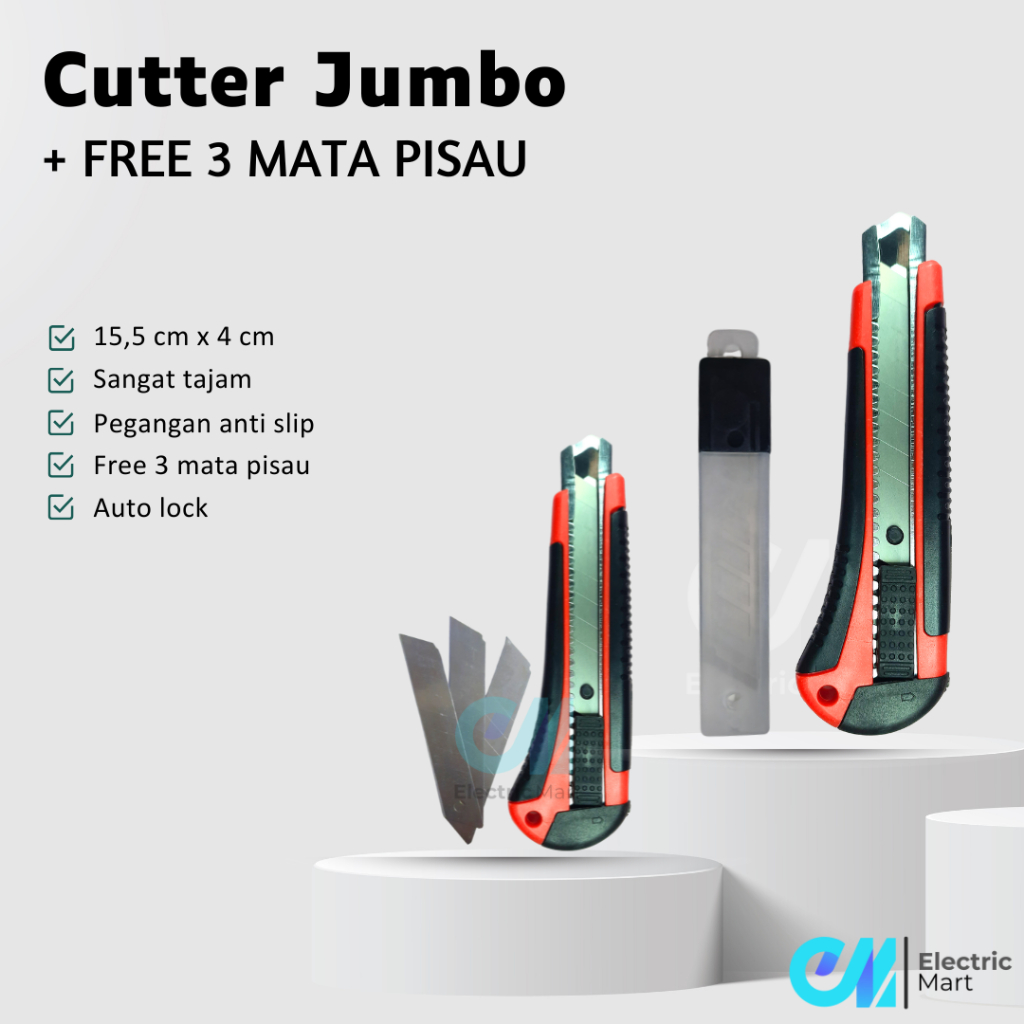 

Pisau Cutter Utility Karter Jumbo Kater Silet Refill Cuter Isi Blade Pemotong Kertas HPL