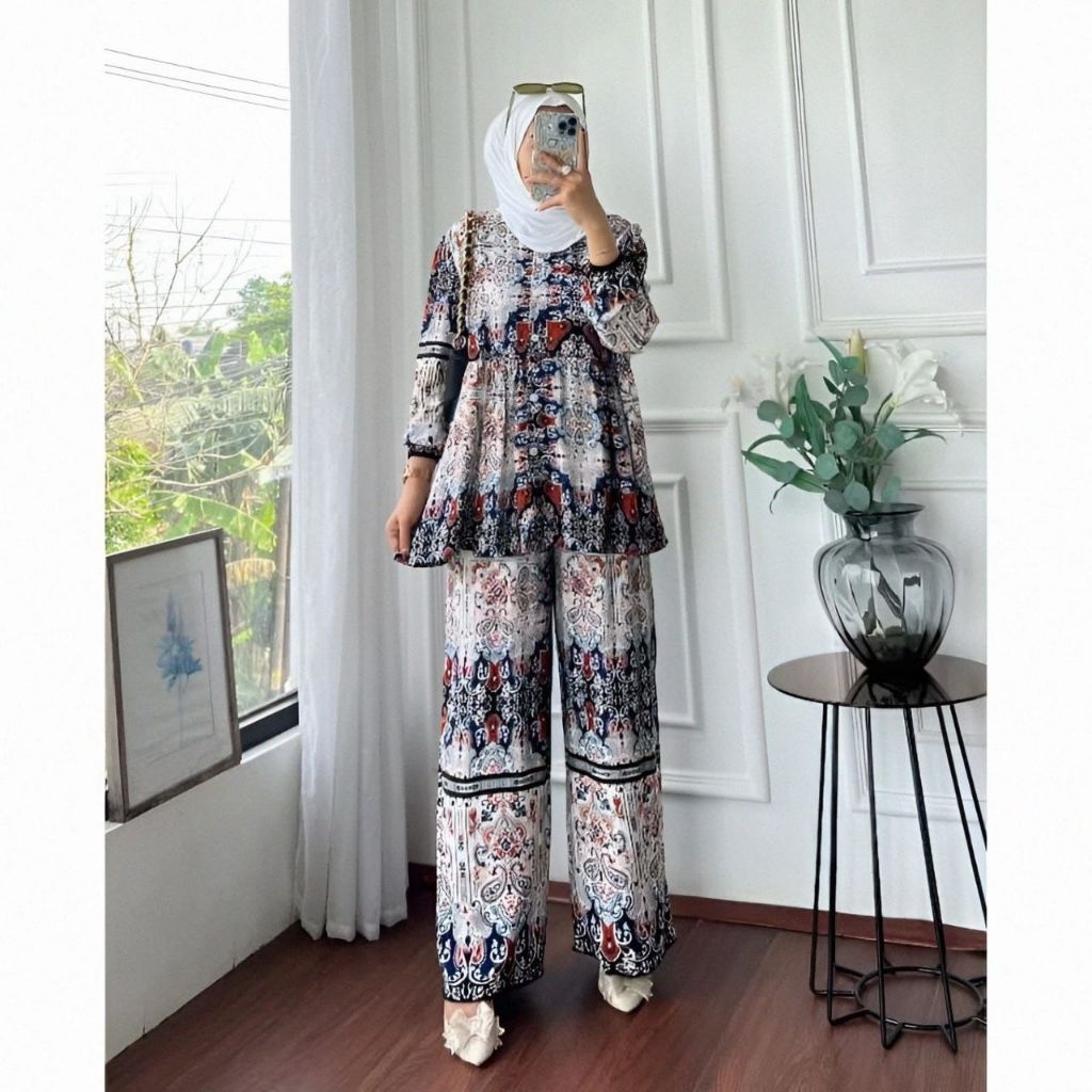 Setelan Rayon Viral//kanza setelan//Setelan Tunik Panjang//Rayon Premium