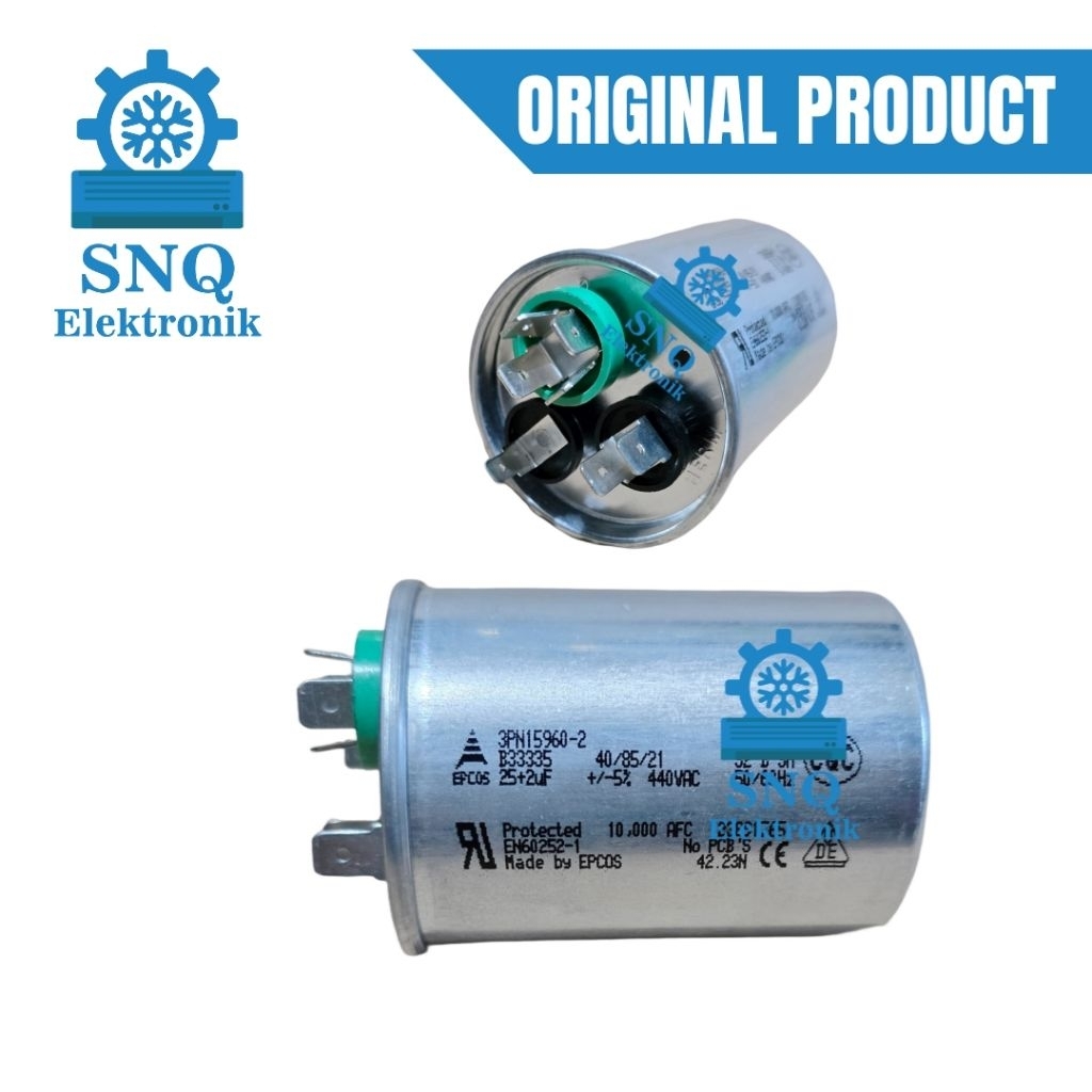 Kapasitor AC original DAIKIN 25+2 uf 440 VAC EPCOS - Capasitor original epcos 25/2uf - Capasitor ori