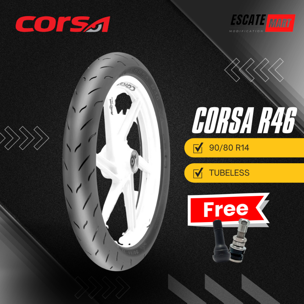 Soft Compound Corsa R46 90/80-14 Tubeless - Ban Motor Corsa R46 90/80 Ring 14 Tubeless