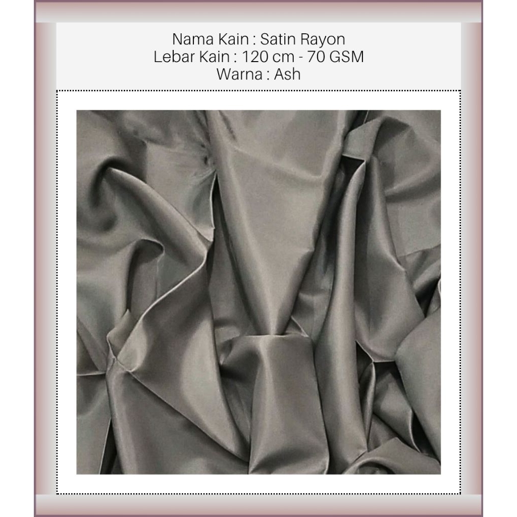 MAURA ATHALYA™ - CRB - Ash - Kain Satin  - Kain Rayon - Kain Satin Premium - Kain Satin Meteran - Ka