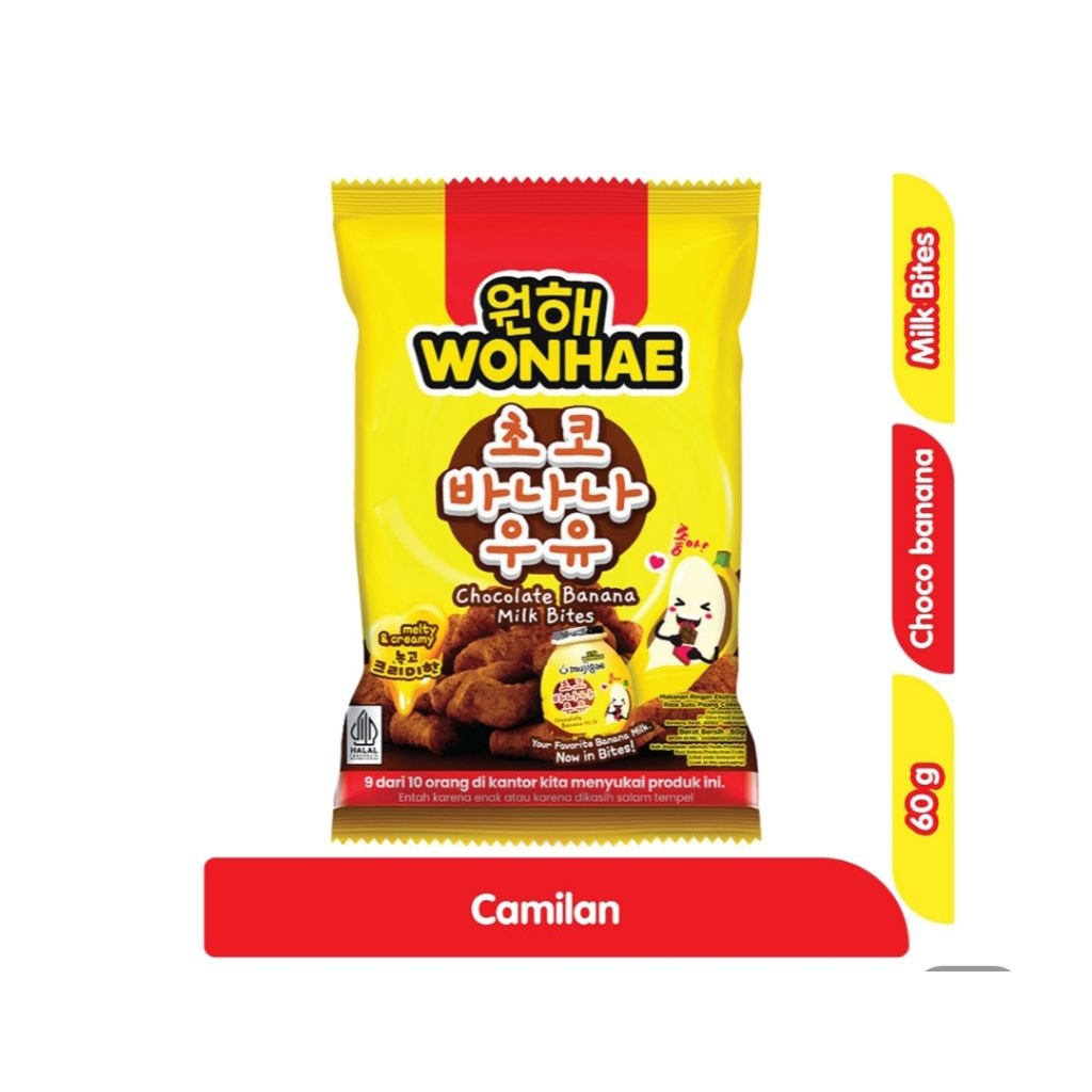 Wonhae milk bites camilan rasa coklat pisang