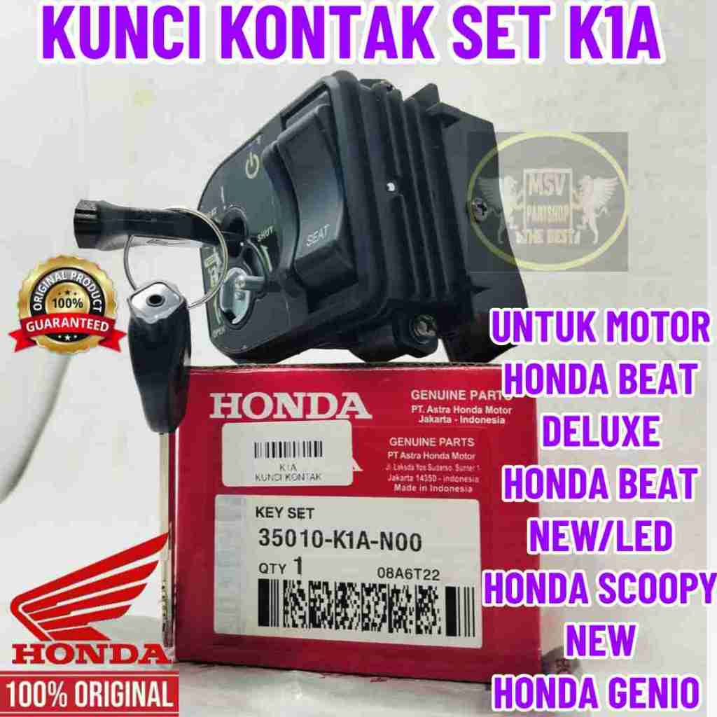 Kunci Kontak Set K1A Keyset Original Honda Beat Deluxe Genio Scoopy ESP Beat Street New Kunci Motor 