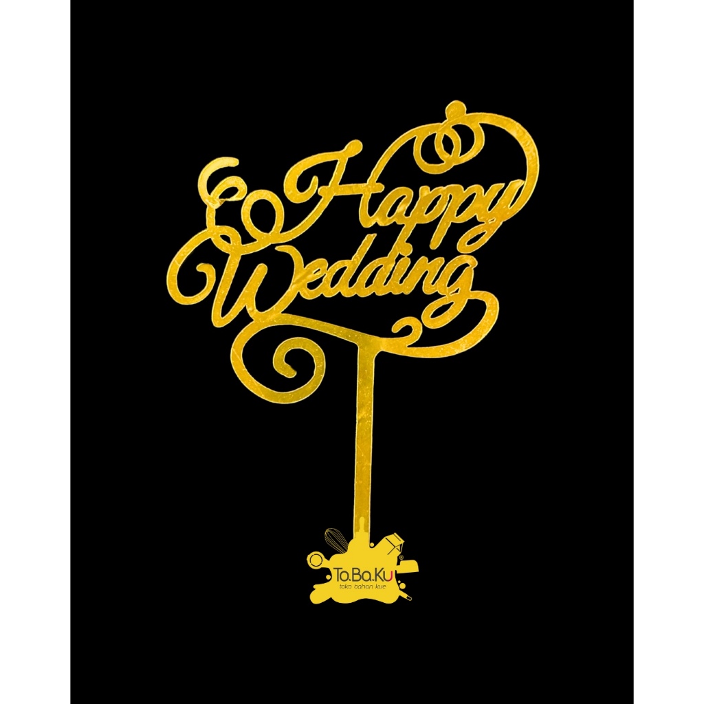 Cake Topper Happy Wedding 4
