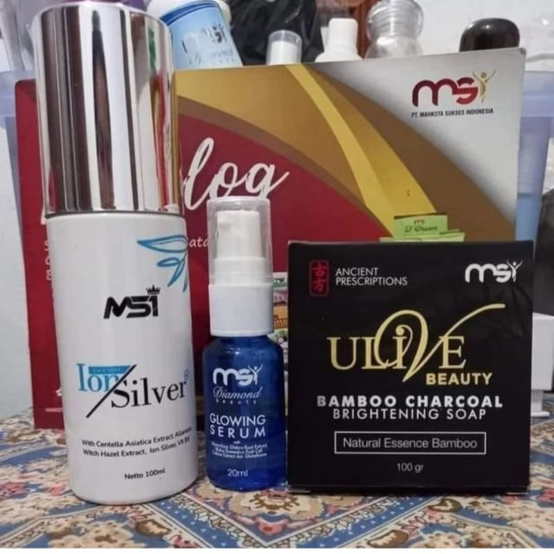 Paket Kecantikan Sabun Bamboo Msi Original Serum & Facemist Ion Silver / Ion Silver Msi