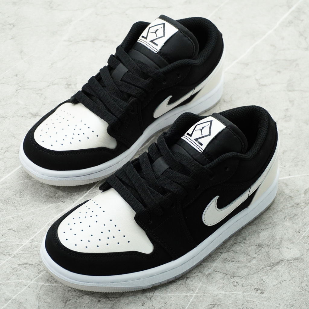 kiickstore AJ 1 Low Black White Diamond