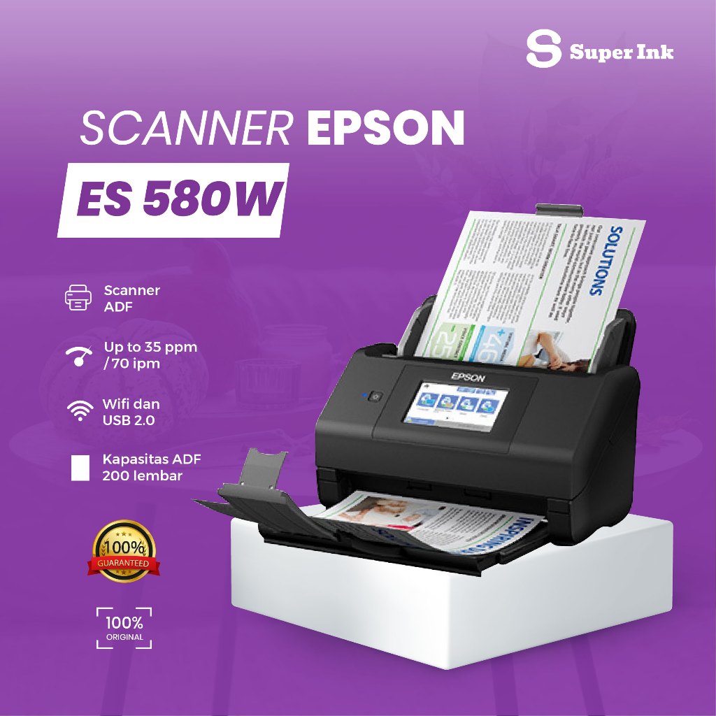 Scanner Epson WorkForce ES-580W ES580W ES 580W ADF Duplex ORIGINAL DAN GARANSI