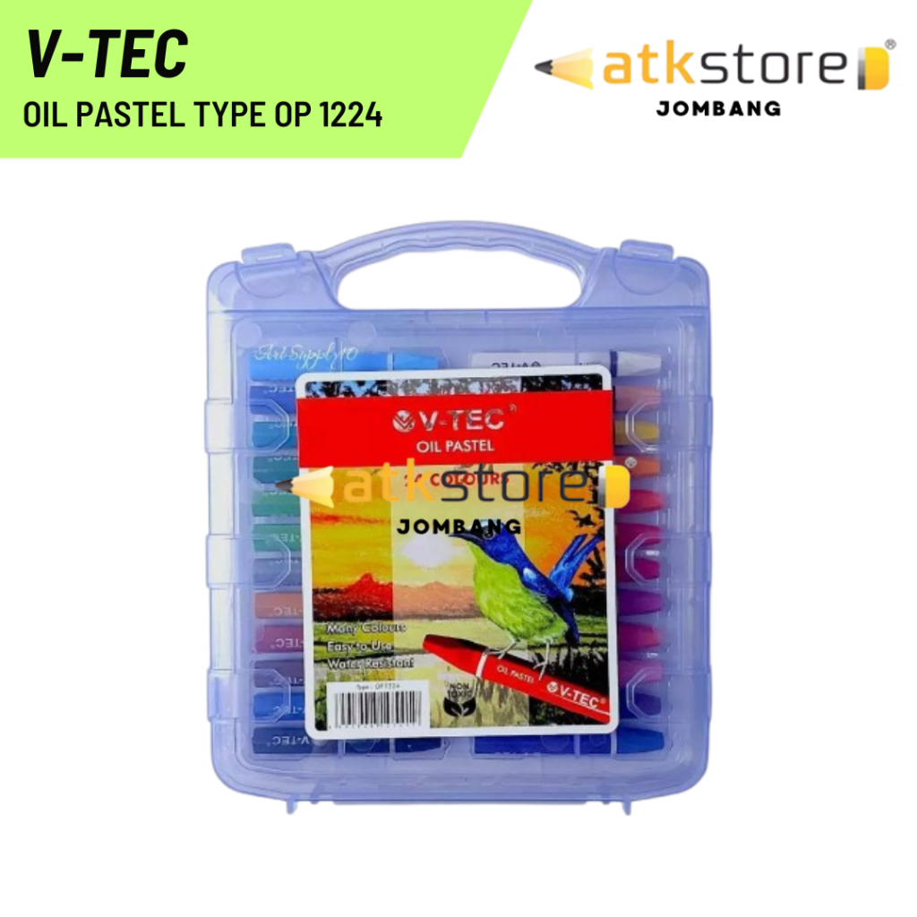 

V-TEC Oil Pastel Type OP 1224 / V-TEC OIL PASTEL COLOUR CRAYON 1224 / 24 WARNA