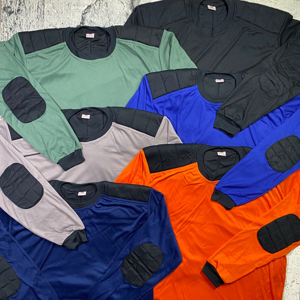 Kaos Lapangan Lengan Panjang Kaos Proyek Decker Busa TEBAL Kaos PHH Biru Merah Orange Hijau Hitam