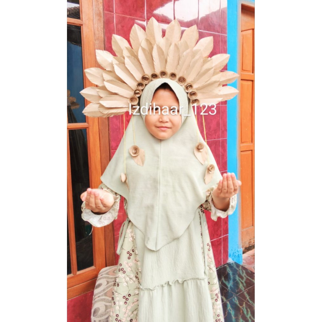 Mahkota Hiasan Kepala 17 Agustusan Pawai Karnaval dari kertas bungkus nasi