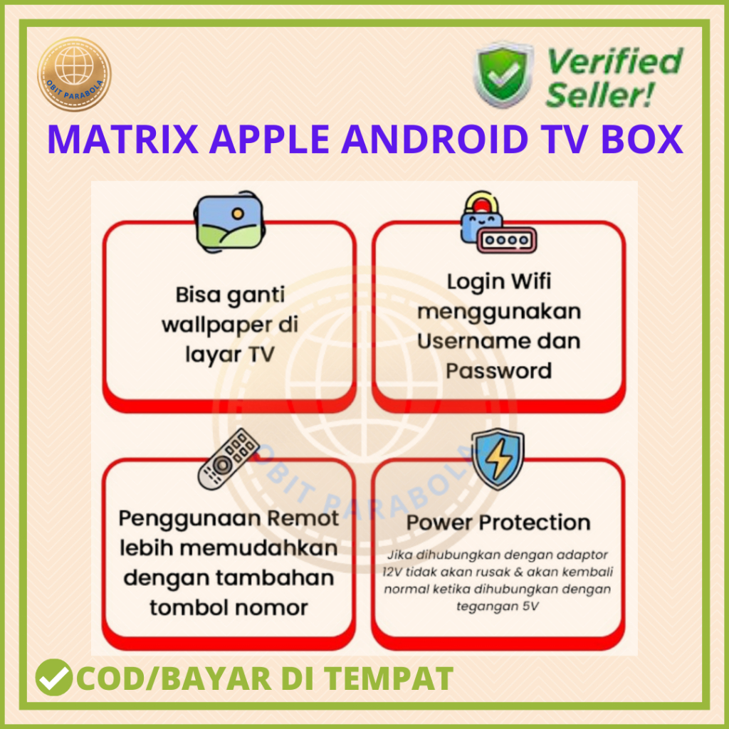 BESTPROMO MATRIX APPLE ANDROID TV BOX TERLARIS TV BIASA JADI SMART TV