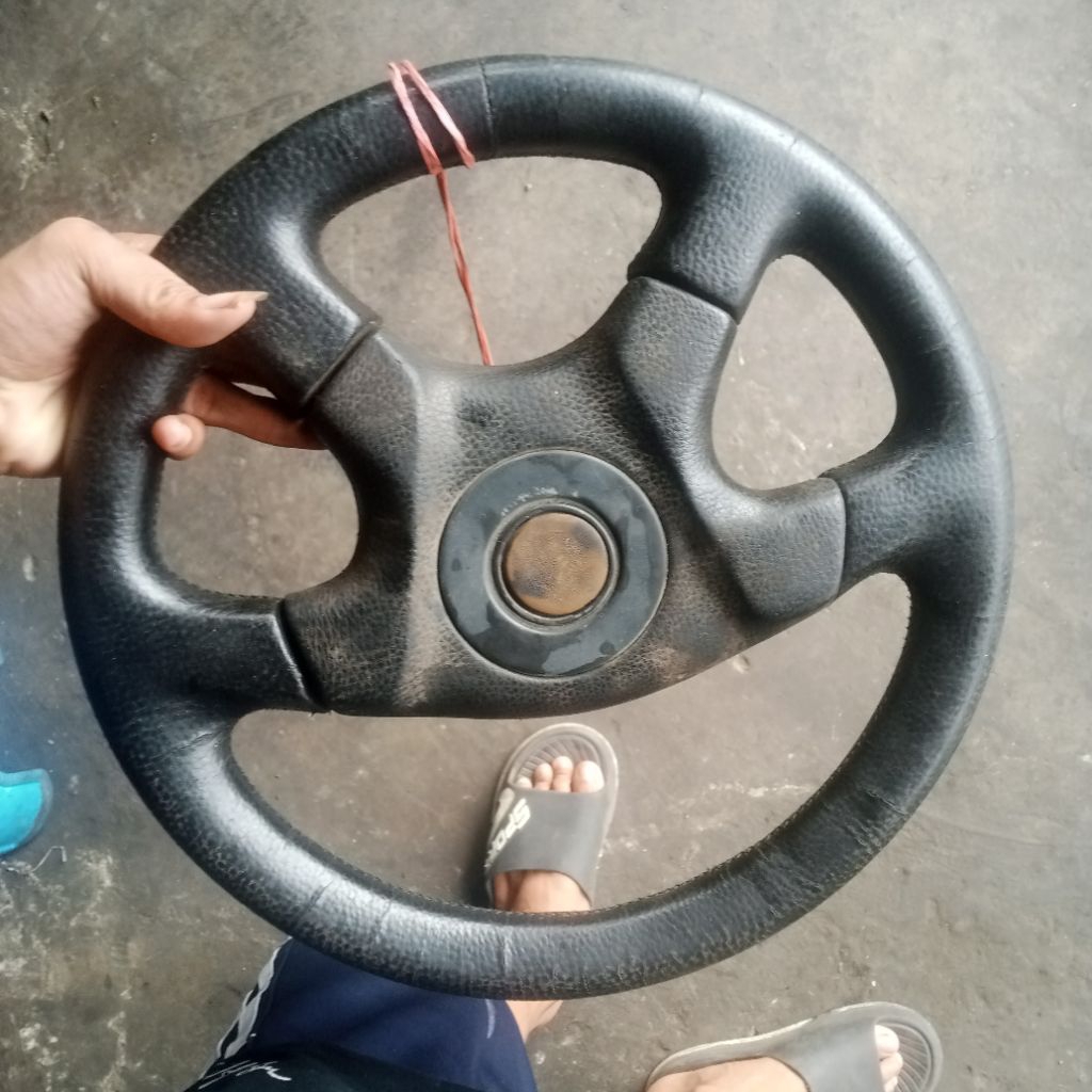 Setir Momo 15inch Wond Leather - stir momo 4 Spoke Ori