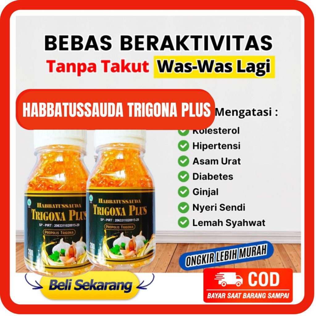 HABBATUSSAUDA TRIGONA PLUS ISI 200 KAPSUL - HABBASYI TRIGOPLUS - HABASYI TRIGONA PLUS Kapsul TRIGONA