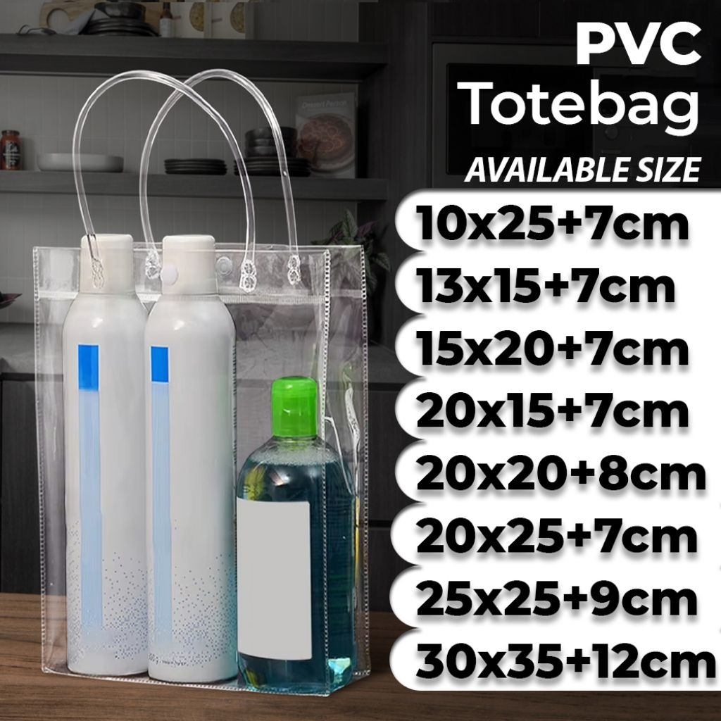 

Tas Hampers Transparan PVC 20cm x 20cm Goodie Bag Mika Transparan Tote Bag