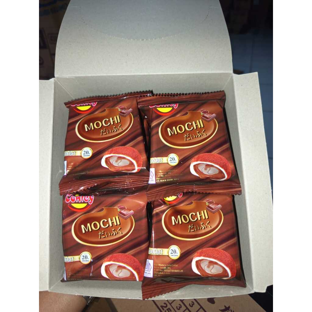 

Mochi conley viral rasa coklat, stawbeery, bluberry, mangga(12x12)Dus