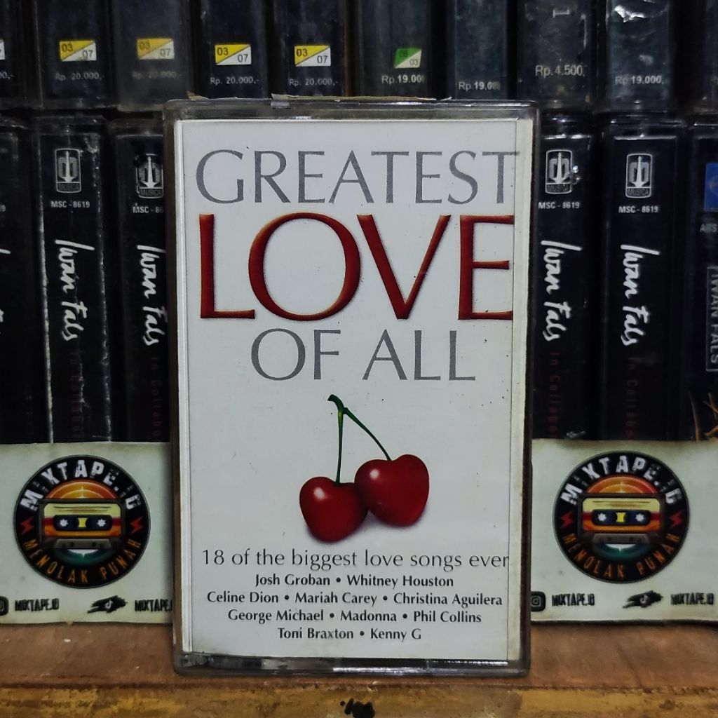 Kaset Pita - Greatest Love Of All - Kompilasi Barat - Josh Groban - Whitney Houston - Celine Dion - 