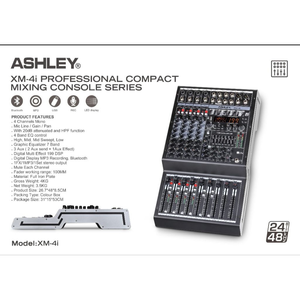 MIXER ASHLEY XM12i ORIGINAL / MIXER AUDIO 12 CHANNEL ASHLEY XM 12i / XM12i