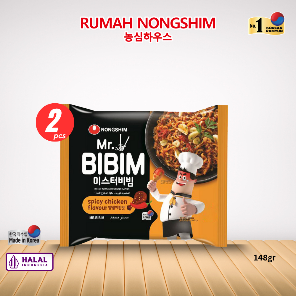 

Bundling DUA - Nongshim Mr. BIBIM Spicy Chicken Flavour Noodle [148 gram x 2pcs]