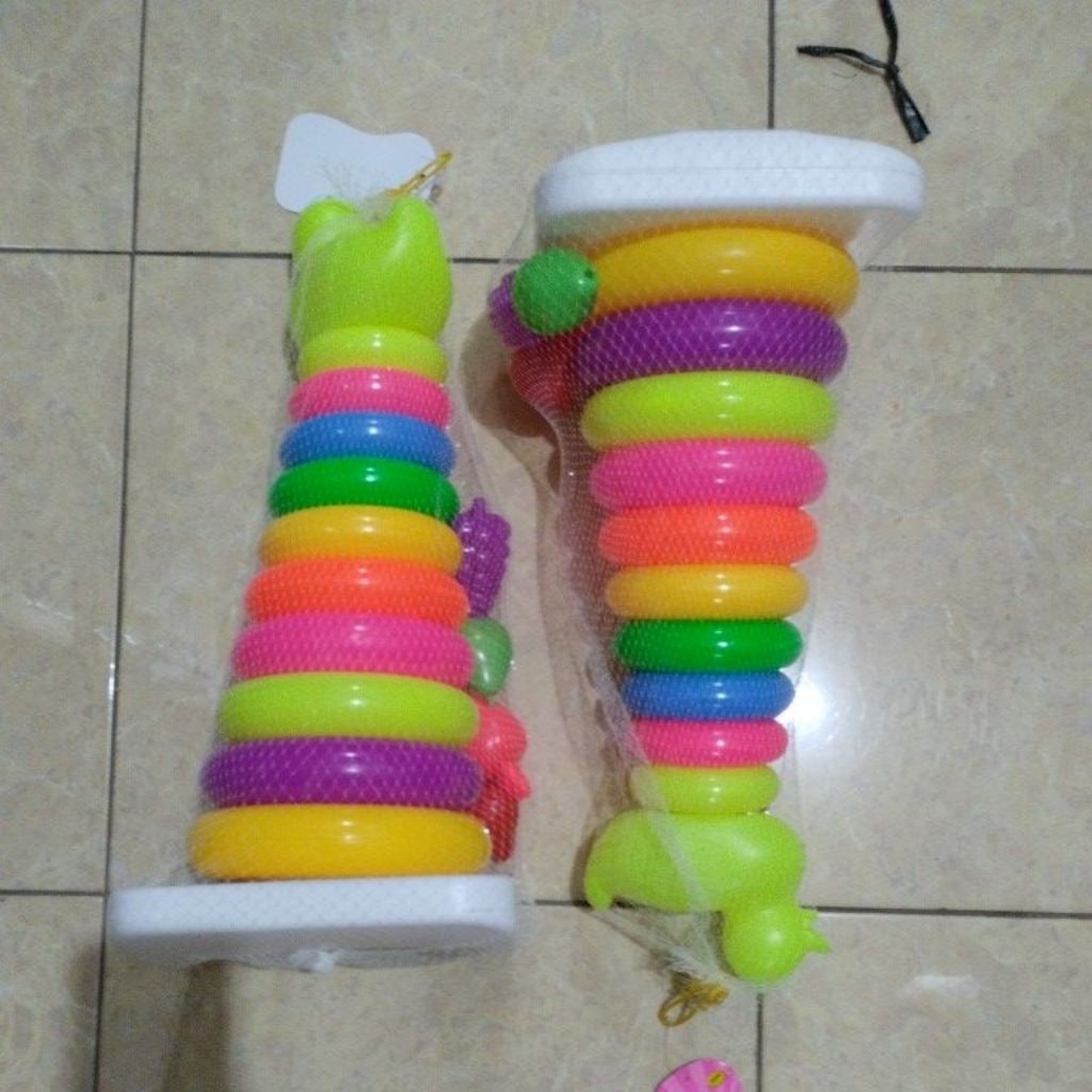 oketoys mainan susunan donat ring bebek besar mainan motorik