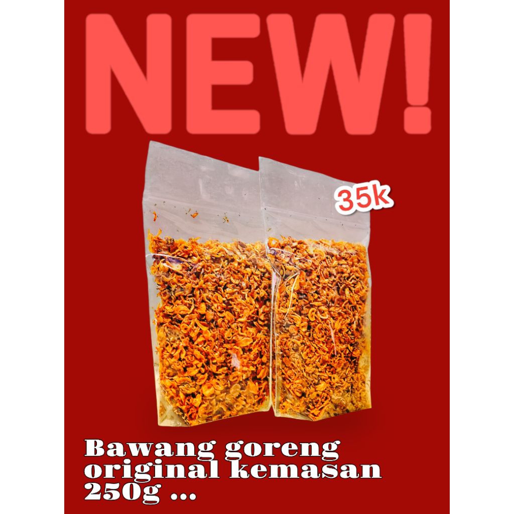 

BAWANG GORENG ORIGINAL 250G, RENYAH GURIH, TANPA PENGAWET DAN MSG