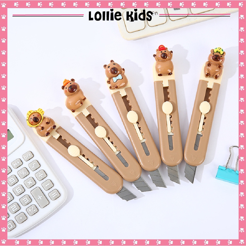 

SILET CUTTER MINI KECIL PEMOTONG KERTAS MOTIF CAPYBARA LUCU MURAH / CUTTER KECIL MINI