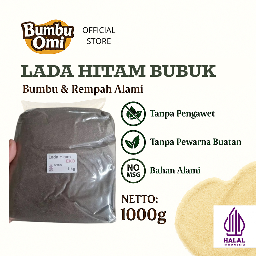 

BumbuOmi Lada Hitam bubuk asli murni tanpa campuran / bumbu masak herbal