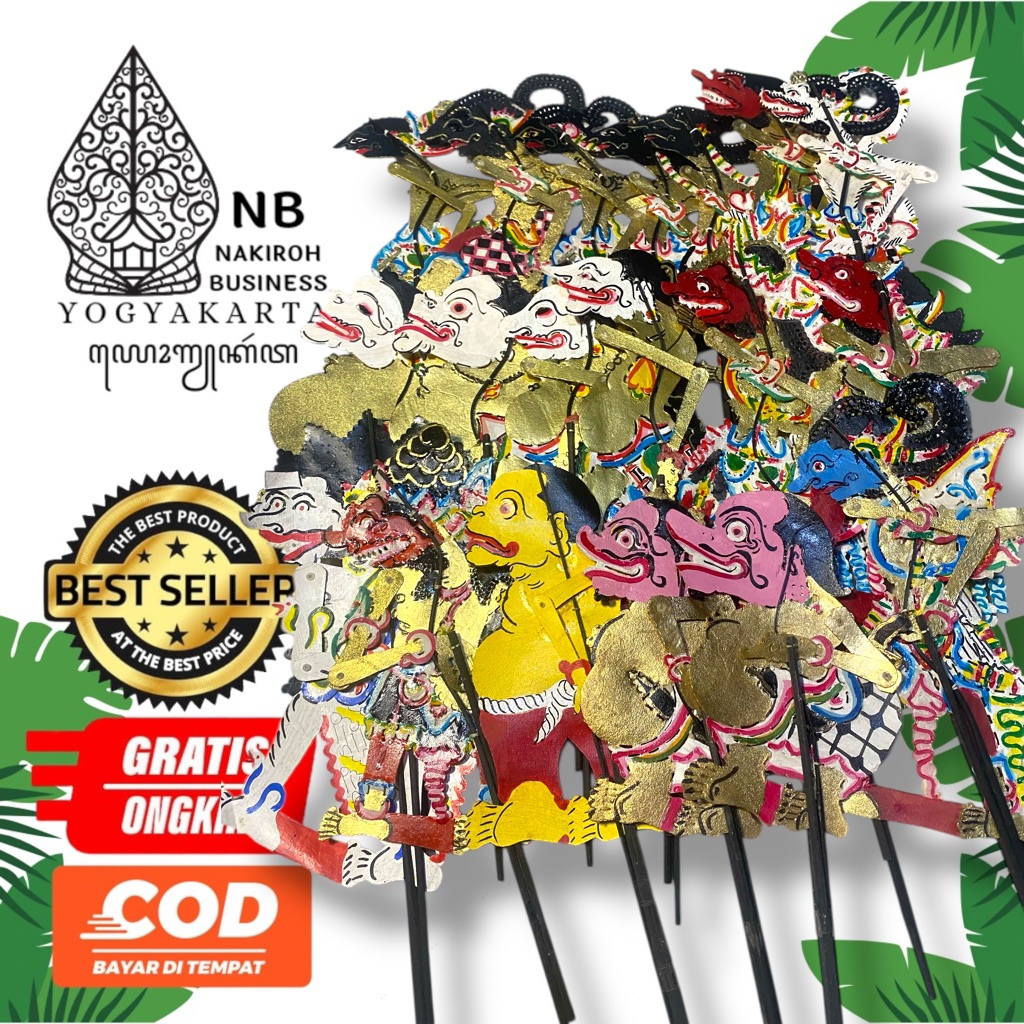 NAKIROHBUSINESS Wayang Kulit ASLI Mini Ukuran 30cm / PAKET WAYANG Mini Asli Kulit Sapi Tebal Segala 